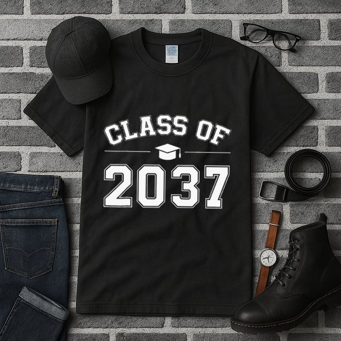 Class Of 2037 Grow With Me First Day Of School Graduation Tall T-Shirt