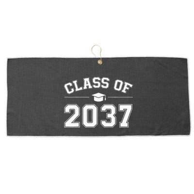 Class Of 2037 Grow With Me First Day Of School Graduation Large Microfiber Waffle Golf Towel