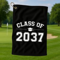 Class Of 2037 Grow With Me First Day Of School Graduation Golf Towel