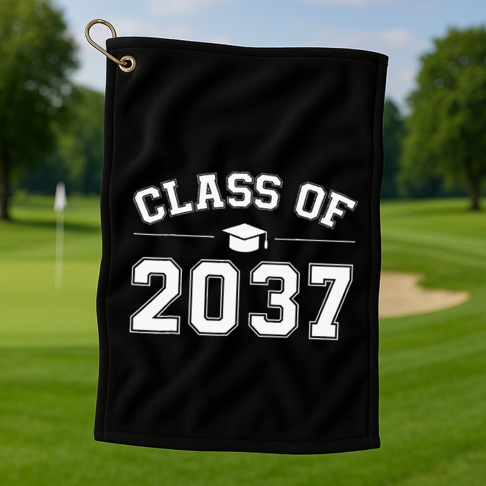 Class Of 2037 Grow With Me First Day Of School Graduation Golf Towel