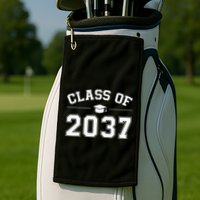 Class Of 2037 Grow With Me First Day Of School Graduation Golf Towel