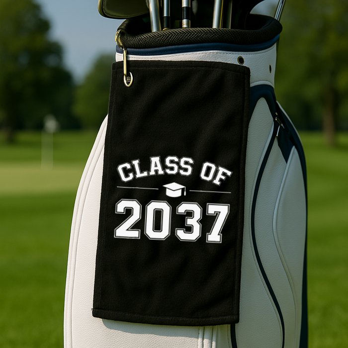 Class Of 2037 Grow With Me First Day Of School Graduation Golf Towel