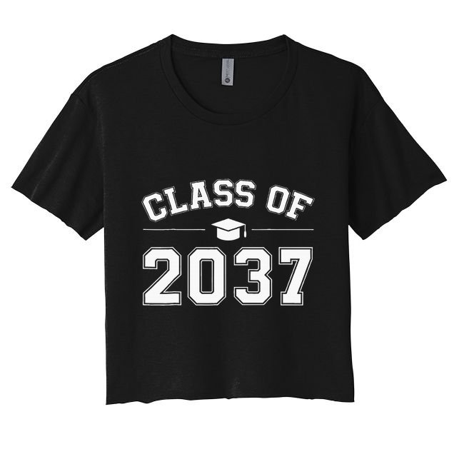 Class Of 2037 Grow With Me First Day Of School Graduation Crop Top