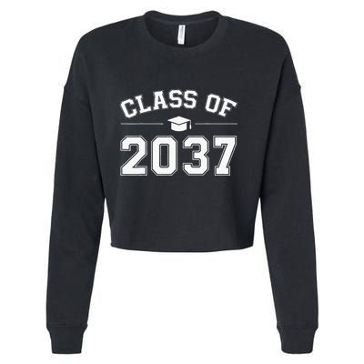 Class Of 2037 Grow With Me First Day Of School Graduation Cropped Pullover Crew