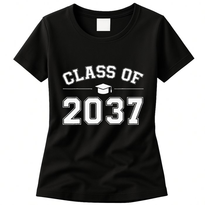 Class Of 2037 Grow With Me First Day Of School Graduation Womens T-Shirt