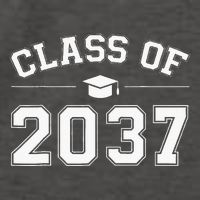 Class Of 2037 Grow With Me First Day Of School Graduation Vector Backpack