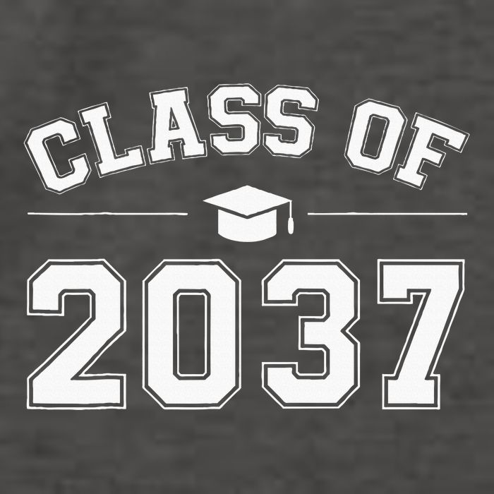 Class Of 2037 Grow With Me First Day Of School Graduation Vector Backpack