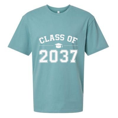 Class Of 2037 Grow With Me First Day Of School Graduation Sueded Cloud Jersey T-Shirt