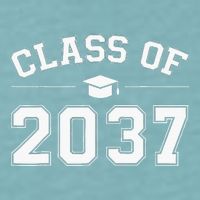 Class Of 2037 Grow With Me First Day Of School Graduation Sueded Cloud Jersey T-Shirt