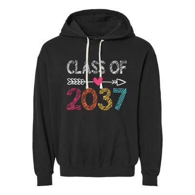 Class Of 2037 Kindergarten Pre K Grow With Me Graduation Garment-Dyed Fleece Hoodie