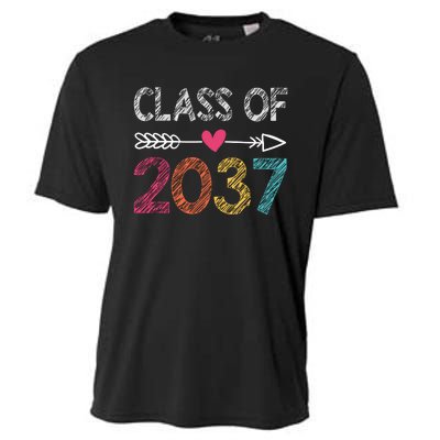 Class Of 2037 Kindergarten Pre K Grow With Me Graduation Cooling Performance Crew T-Shirt