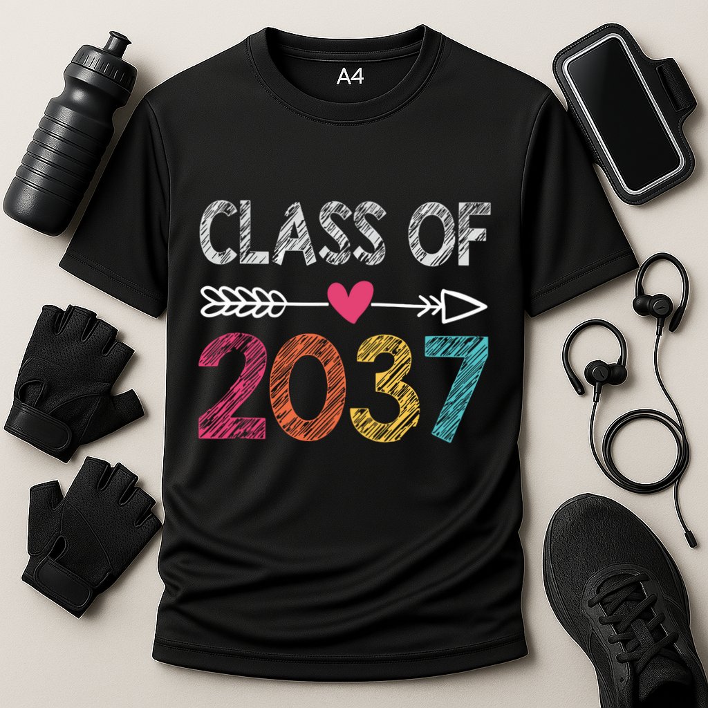 Class Of 2037 Kindergarten Pre K Grow With Me Graduation Performance Shirt