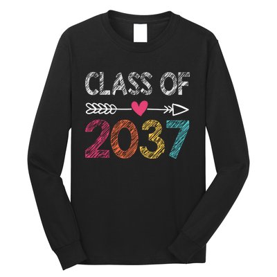 Class Of 2037 Kindergarten Pre K Grow With Me Graduation Long Sleeve Shirt