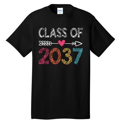 Class Of 2037 Kindergarten Pre K Grow With Me Graduation Tall T-Shirt