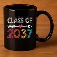 Class Of 2037 Kindergarten Pre K Grow With Me Graduation 11oz C Handle Ceramic Mug