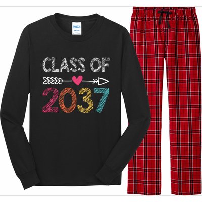 Class Of 2037 Kindergarten Pre K Grow With Me Graduation Long Sleeve Pajama Set