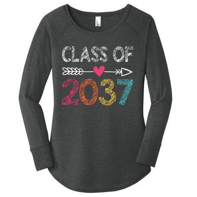 Class Of 2037 Kindergarten Pre K Grow With Me Graduation Women's Perfect Tri Tunic Long Sleeve Shirt