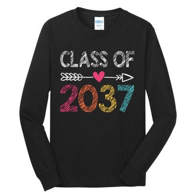 Class Of 2037 Kindergarten Pre K Grow With Me Graduation Tall Long Sleeve T-Shirt