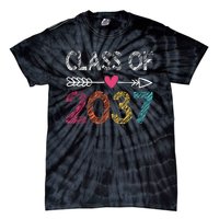 Class Of 2037 Kindergarten Pre K Grow With Me Graduation Tie-Dye T-Shirt