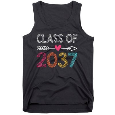 Class Of 2037 Kindergarten Pre K Grow With Me Graduation Tank Top