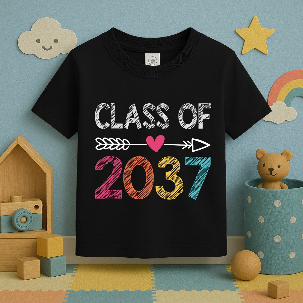Class Of 2037 Kindergarten Pre K Grow With Me Graduation Toddler T-Shirt