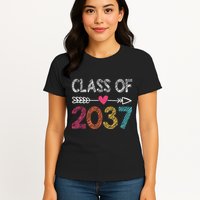 Class Of 2037 Kindergarten Pre K Grow With Me Graduation Womens T-Shirt