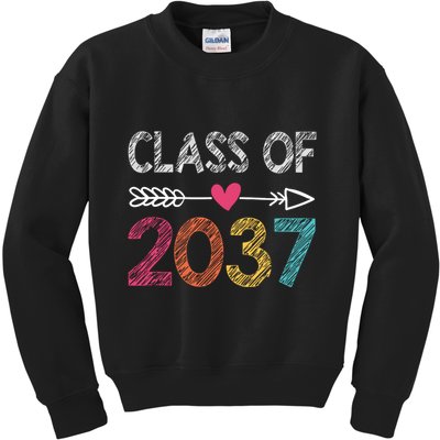 Class Of 2037 Kindergarten Pre K Grow With Me Graduation Kids Sweatshirt