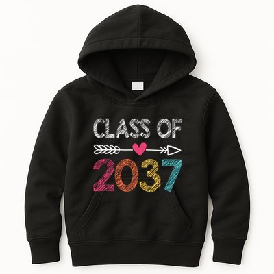 Class Of 2037 Kindergarten Pre K Grow With Me Graduation Kids Hoodie