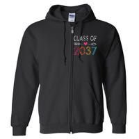 Class Of 2037 Kindergarten Pre K Grow With Me Graduation Full Zip Hoodie