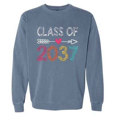 Class Of 2037 Kindergarten Pre K Grow With Me Graduation Garment-Dyed Sweatshirt