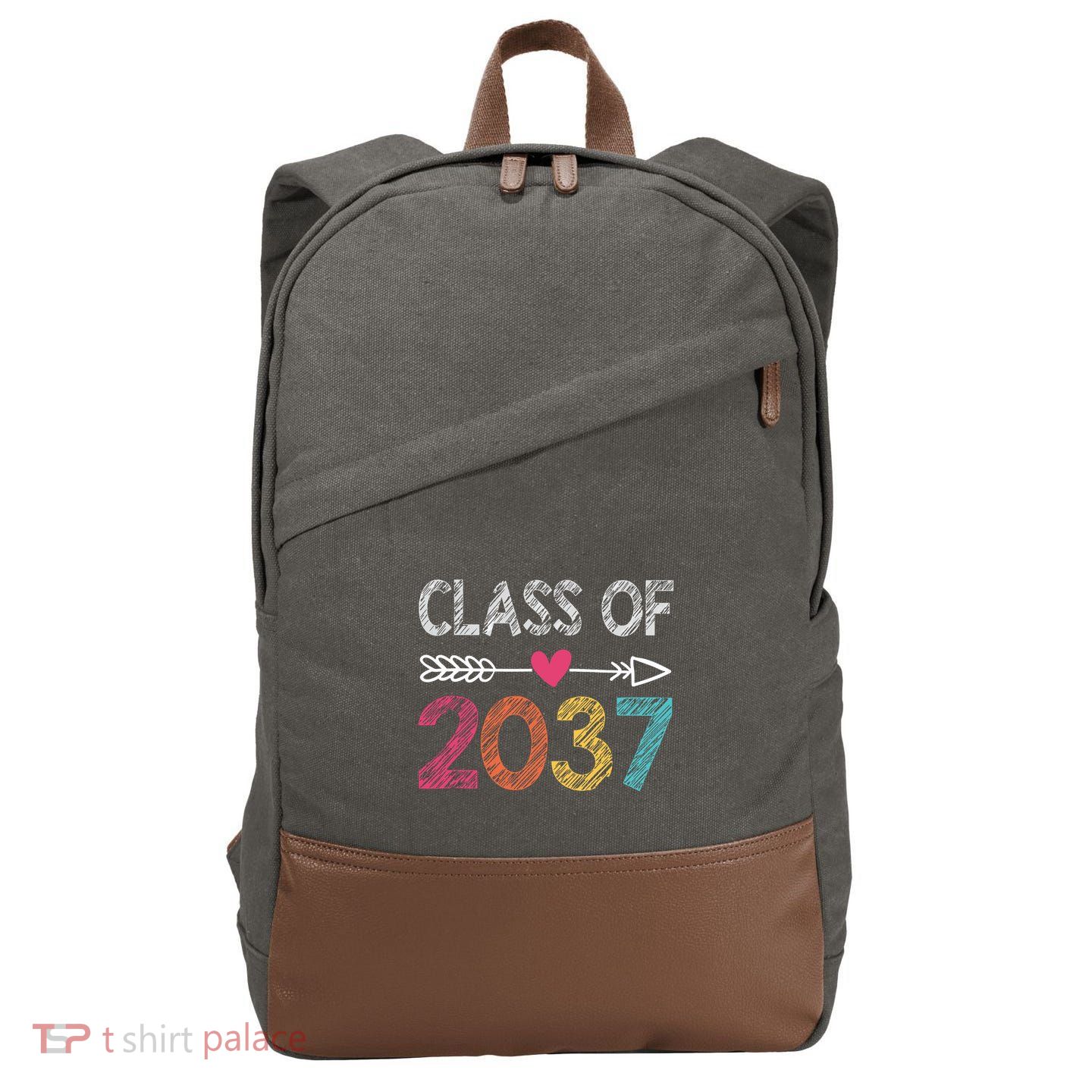 Class Of 2037 Kindergarten Pre K Grow With Me Graduation Cotton Canvas Backpack