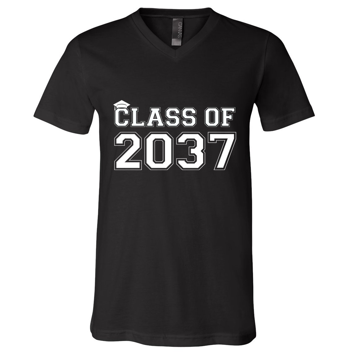 Class Of 2037 Pre K Grow With Me Graduation V-Neck T-Shirt