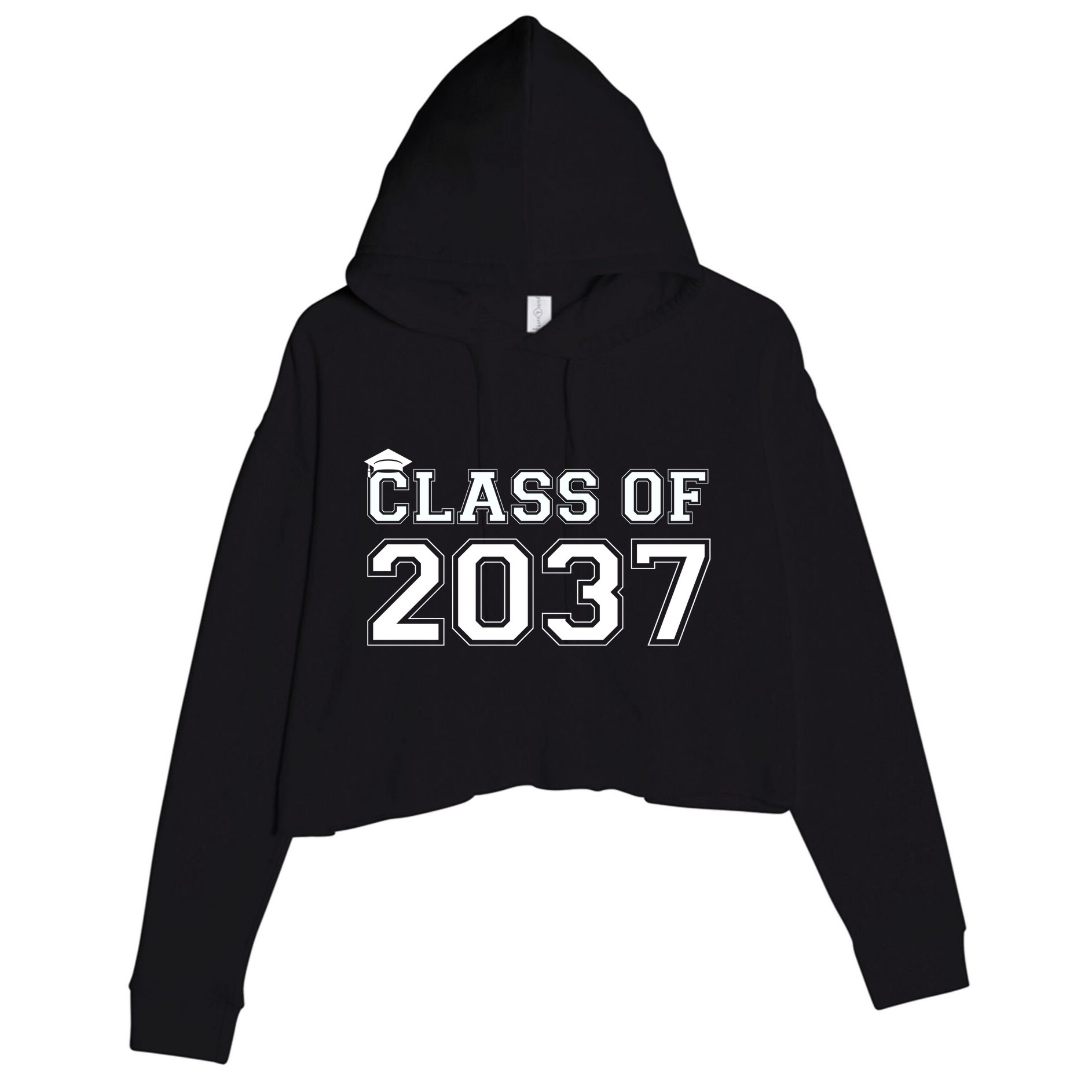 Class Of 2037 Pre K Grow With Me Graduation Crop Fleece Hoodie