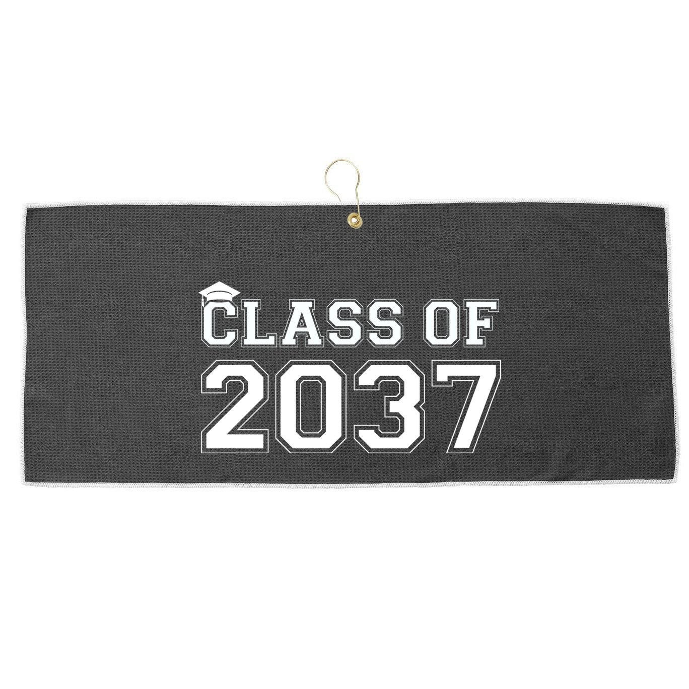 Class Of 2037 Pre K Grow With Me Graduation Large Microfiber Waffle Golf Towel