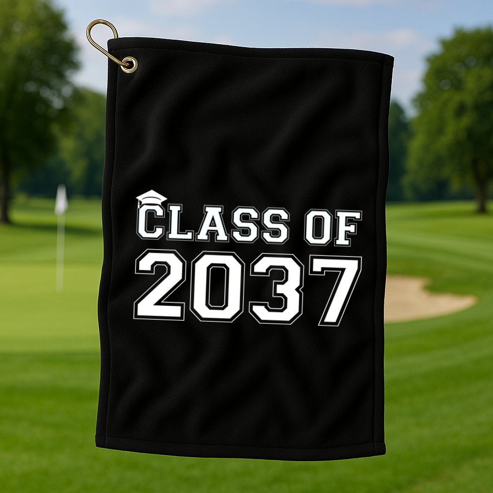 Class Of 2037 Pre K Grow With Me Graduation Golf Towel