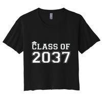 Class Of 2037 Pre K Grow With Me Graduation Women's Crop Top Tee