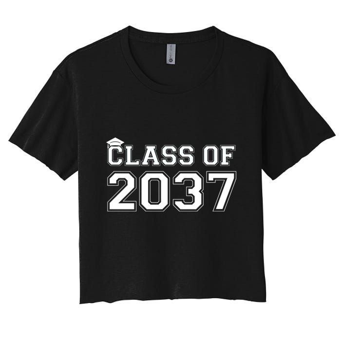 Class Of 2037 Pre K Grow With Me Graduation Women's Crop Top Tee