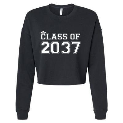 Class Of 2037 Pre K Grow With Me Graduation Cropped Pullover Crew