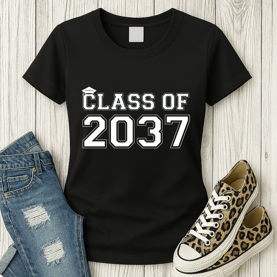 Class Of 2037 Pre K Grow With Me Graduation Womens T-Shirt