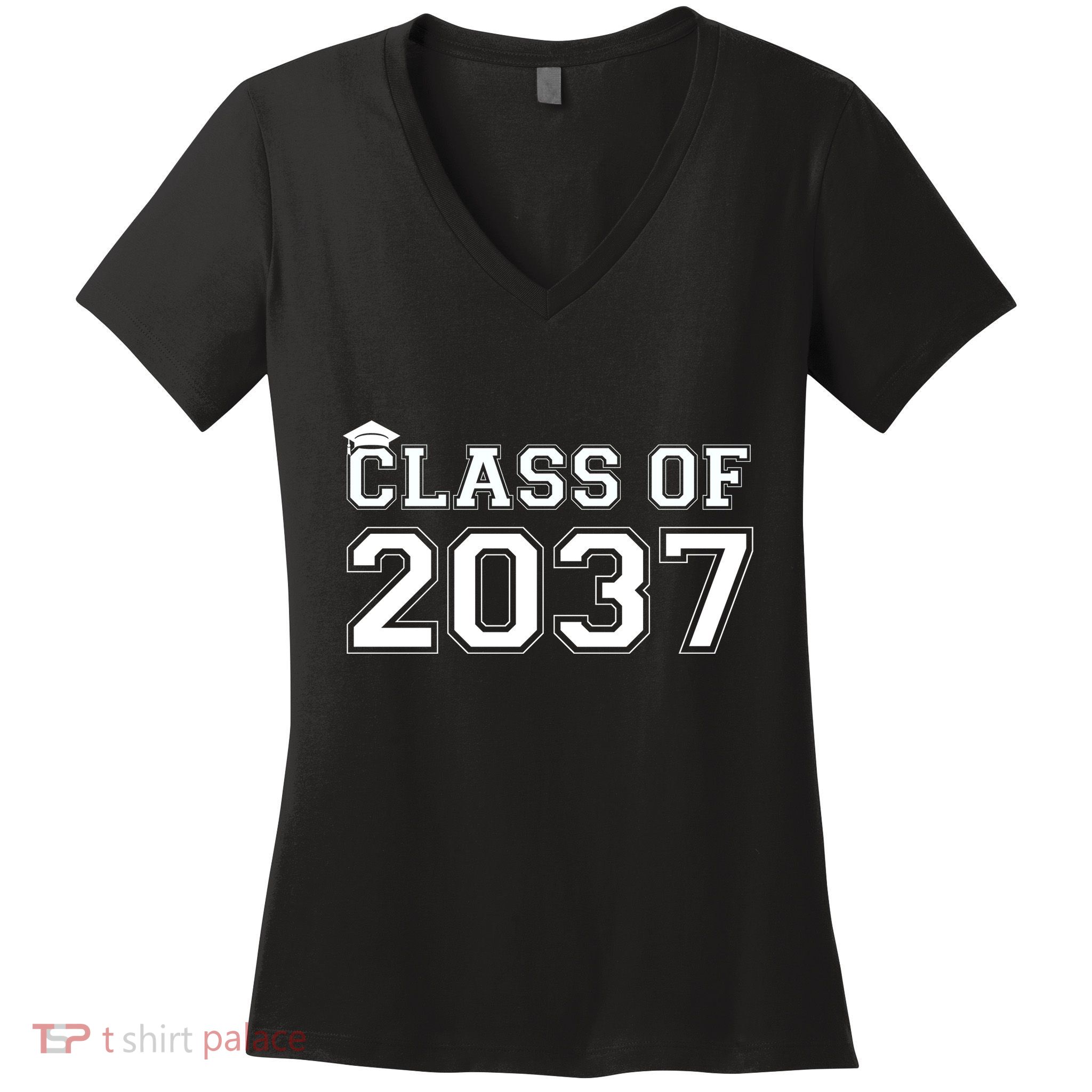Class Of 2037 Pre K Grow With Me Graduation Women's V-Neck T-Shirt