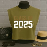 Class Of 2025 Senior Graduation Garment-Dyed Women's Muscle Tee