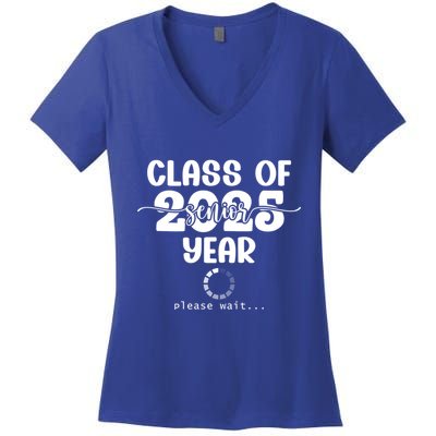 Class Of 2025 Senior Year Loading Funny Senior 2025 Cool Gift Women's V-Neck T-Shirt