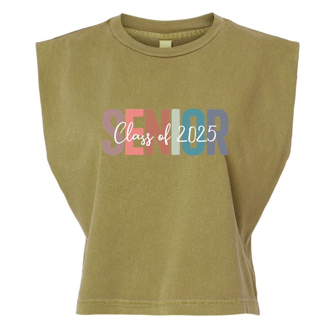 Class Of 2025 Senior Graduation Back To School Graduate Gift Garment-Dyed Women's Muscle Tee