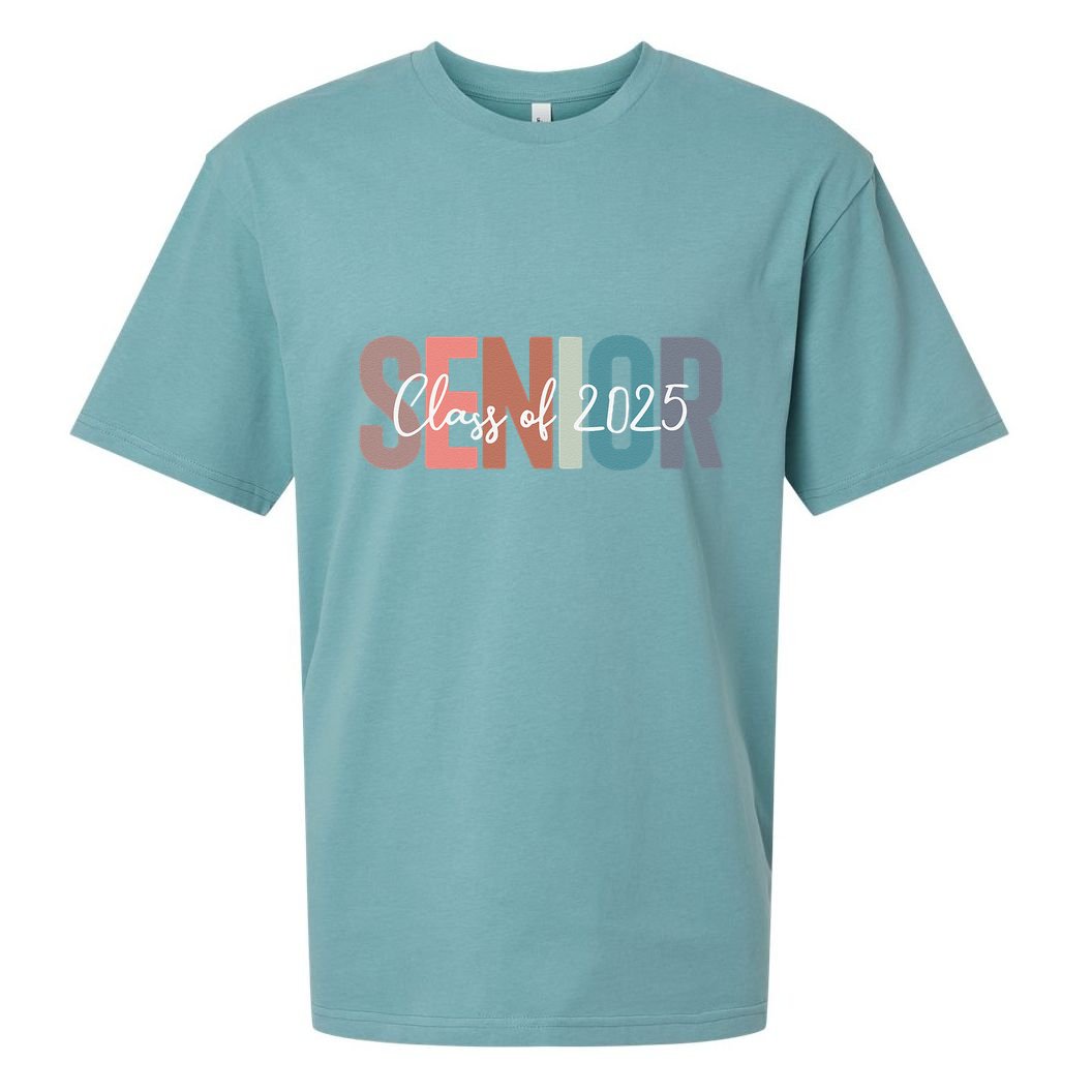 Class Of 2025 Senior Graduation Back To School Graduate Gift Sueded Cloud Jersey T-Shirt