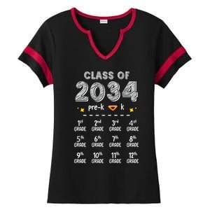 Class Of 2034 Graduates From Kindergarten To Graduation Day Gift Ladies Halftime Notch Neck Tee