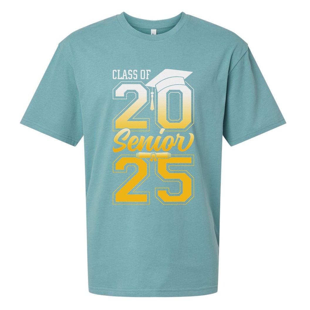 Class Of 2025 Senior Grad College Graduation Gift Women Sueded Cloud Jersey T-Shirt