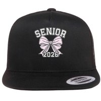 Class Of 2026 Senior Coquette Bow Aesthetic Flat Bill Trucker Hat