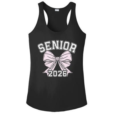 Class Of 2026 Senior Coquette Bow Aesthetic Ladies PosiCharge Competitor Racerback Tank