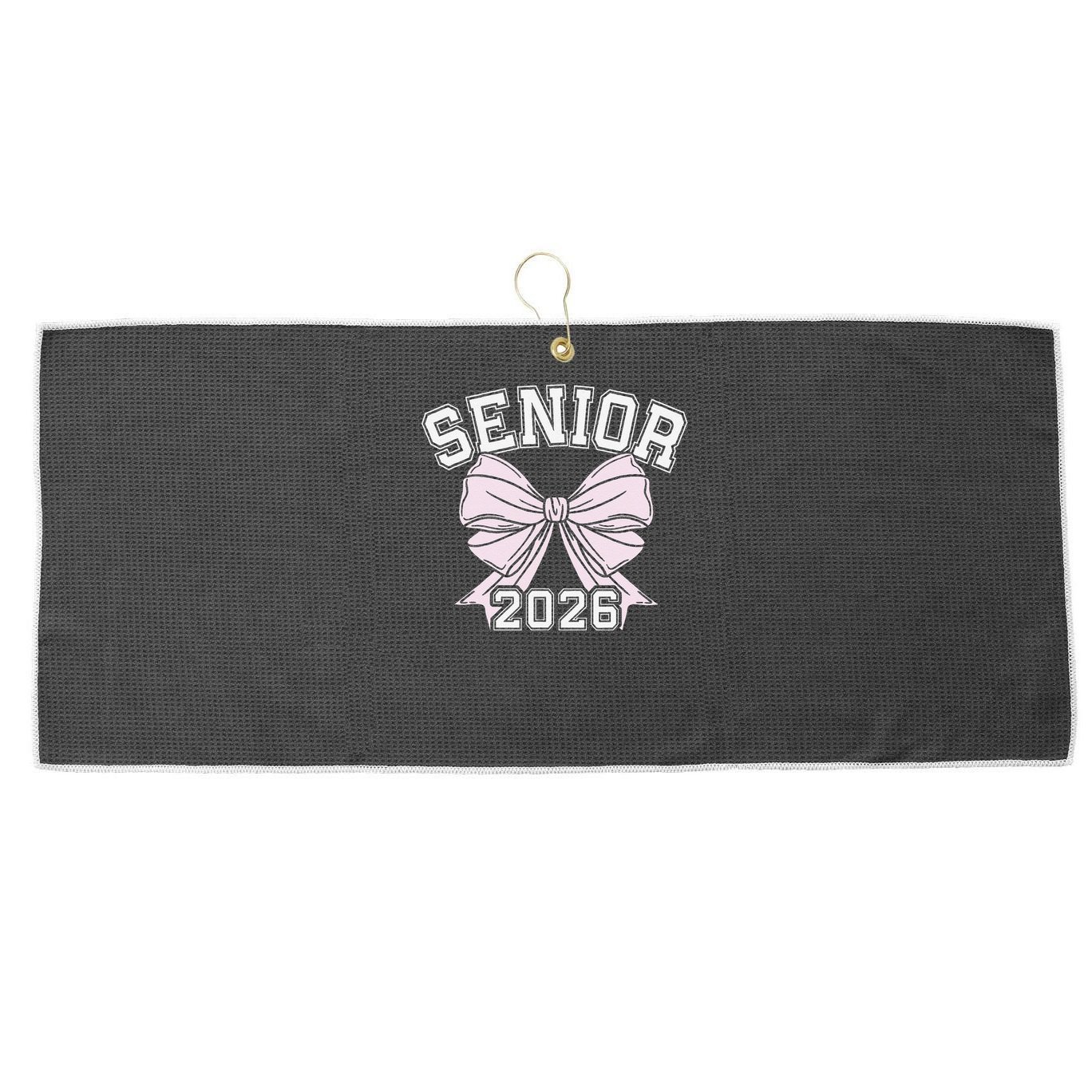 Class Of 2026 Senior Coquette Bow Aesthetic Large Microfiber Waffle Golf Towel