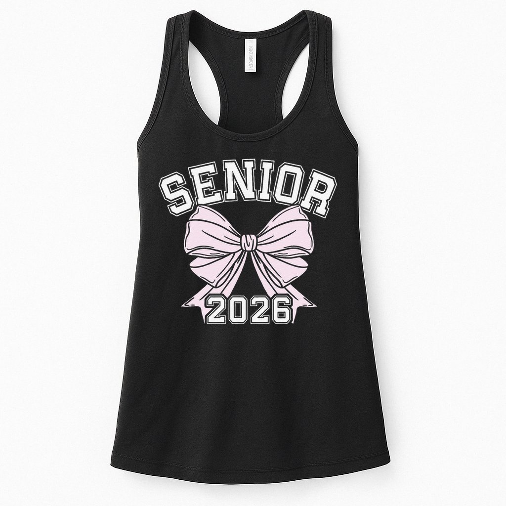 Class Of 2026 Senior Coquette Bow Aesthetic Womens Tank Top